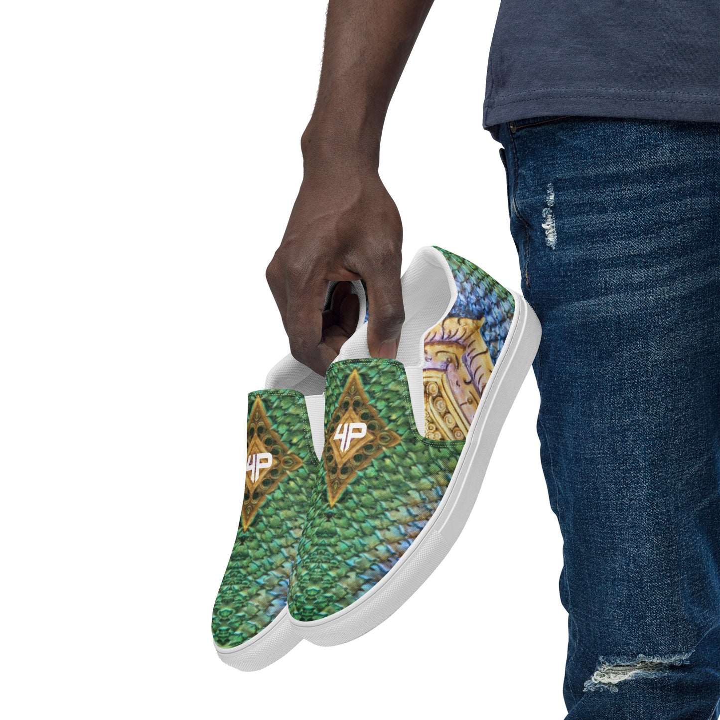 Zapatillas de lona sin cordones para hombre